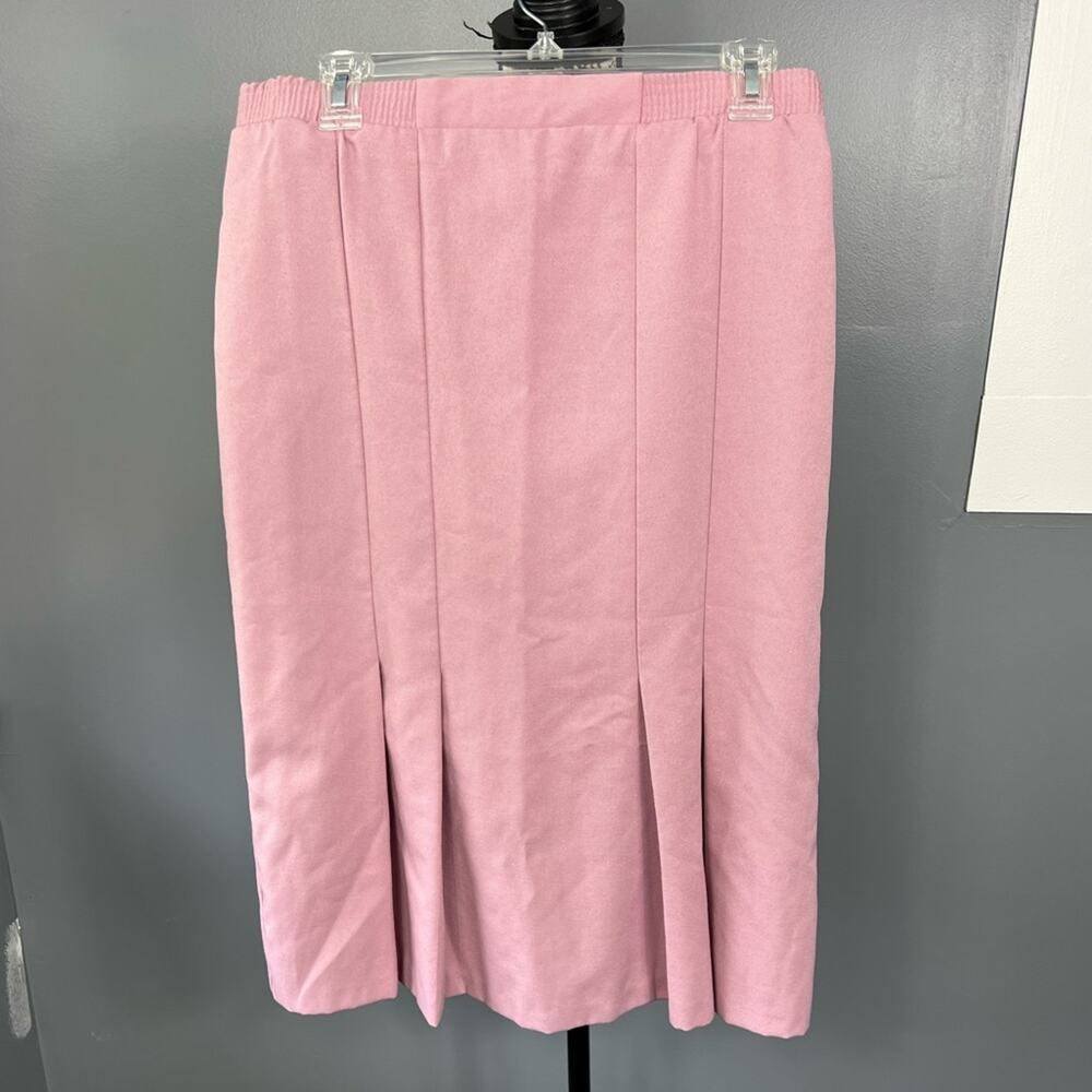 Vintage Blair Pink wool blend high waisted pleated midi skirt